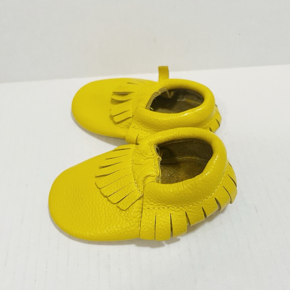 New Baby Moccasins, Yellow 100%Leather Baby Moccasins, Yellow Baby shoes